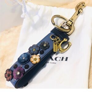 RARE Coach Tea Rose Loop Keychain/ Bag Charm